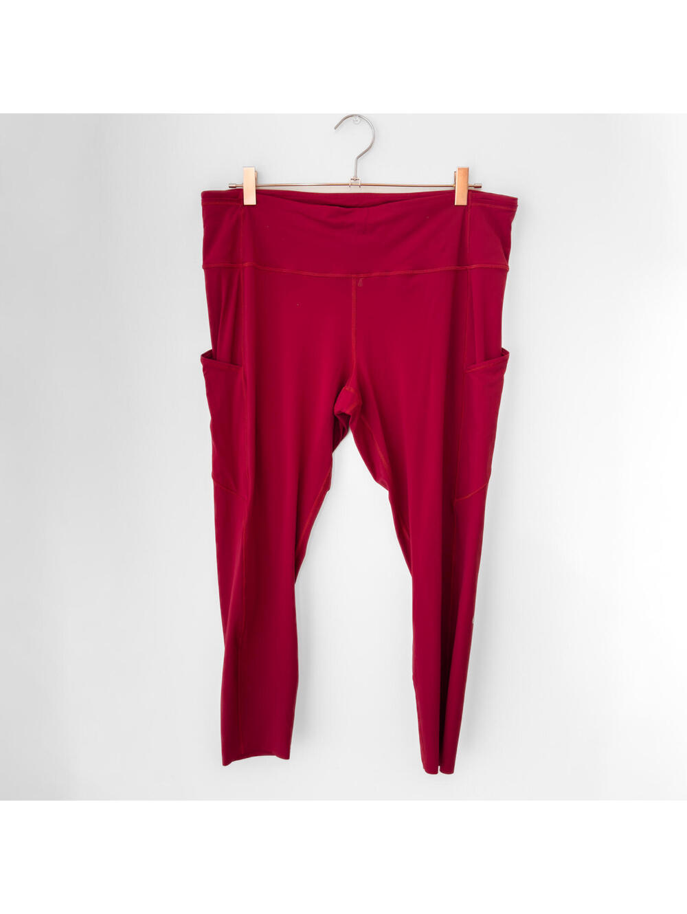 Lululemon Dark Red Fast Free High Rise Pocket 25" Inseam Leggings Size 14